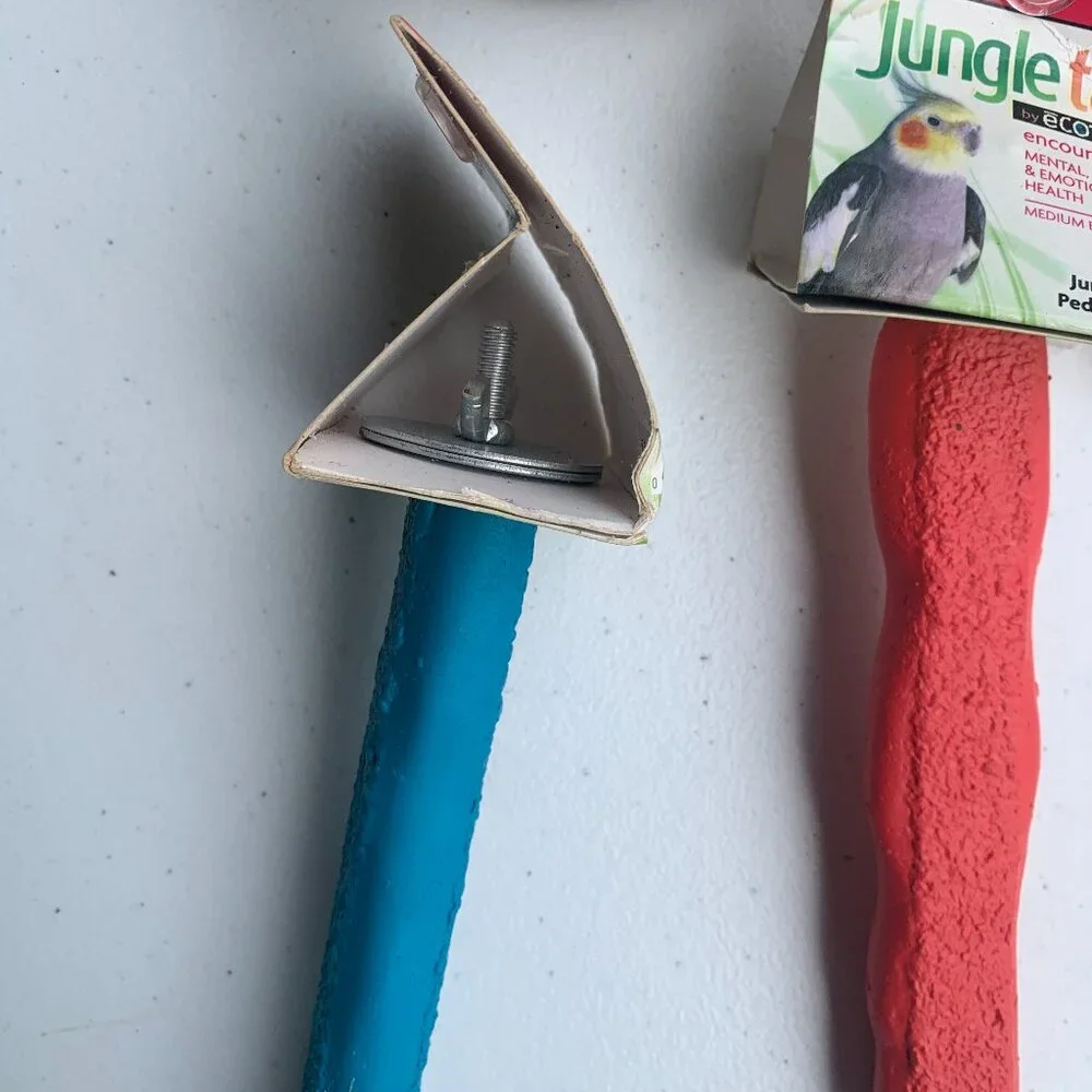 BIRD SUPPLIES - 5pc lot PARROT MACCAW, cage accessories, bowl, 2 pedicure perch